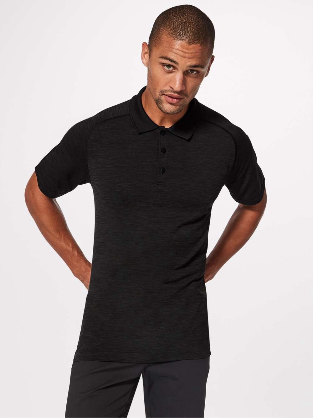 Lululemon Metal Vent Tech Polo Size XL Deep Coal / Black